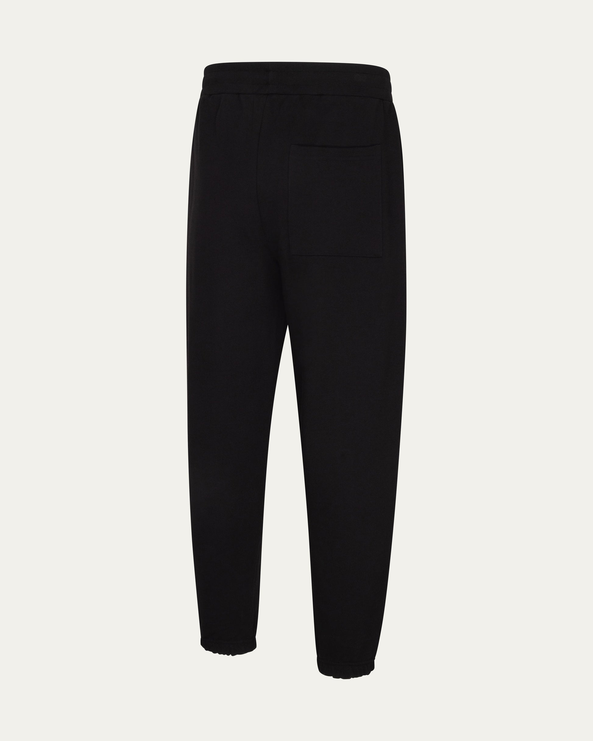 Black pants on a light gray background